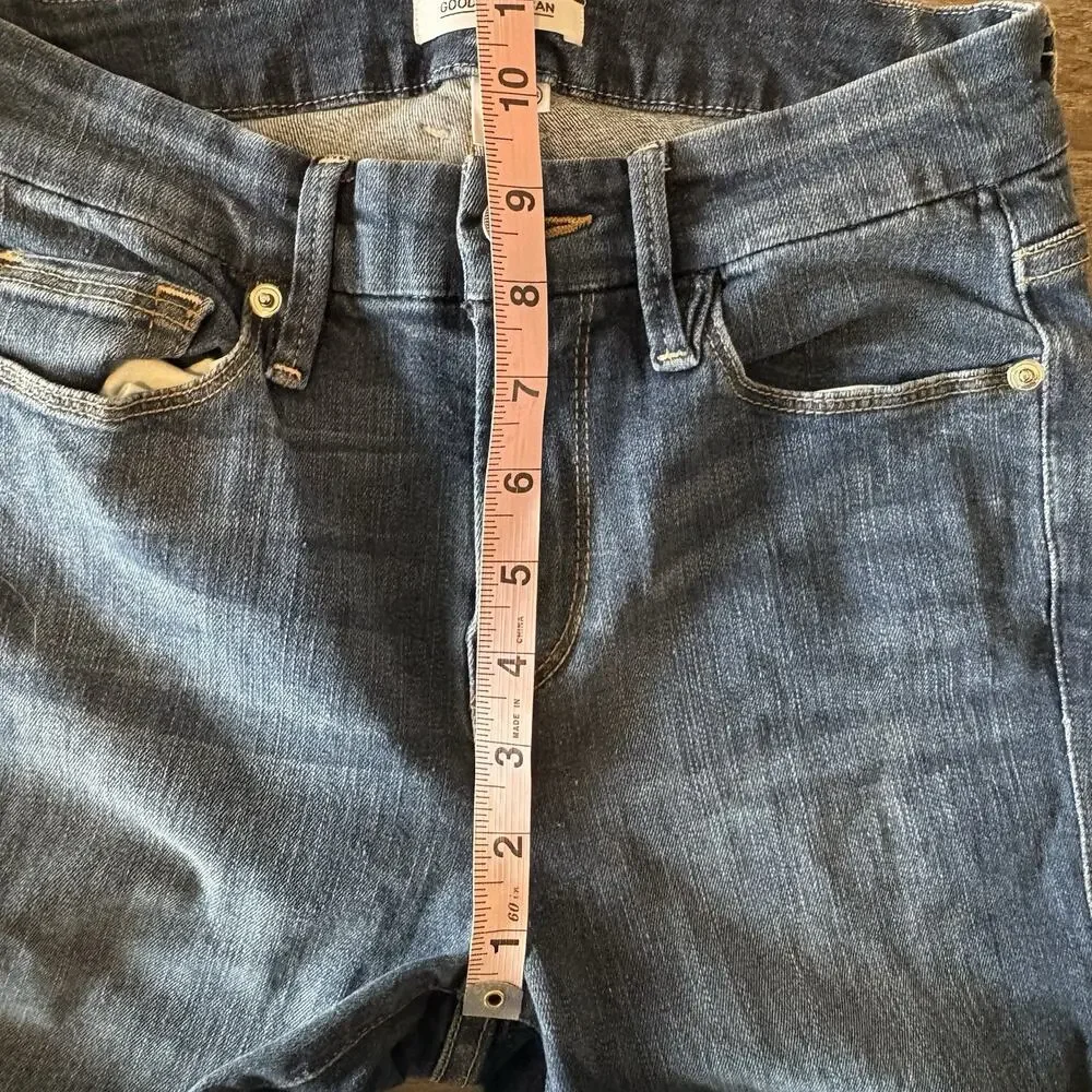 Good American Good Legs Skinny Jeans Women 2/26 Dark Wash Mid Rise Stretch Denim